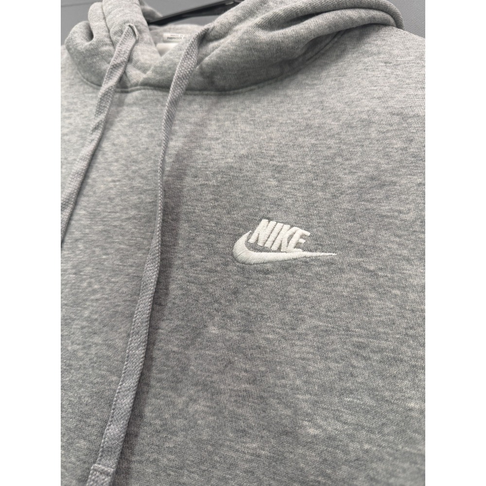 Nike Mens Gray Pullover Hoodie Sweatshirt Embroidered Swoosh Size Medium M - Picture 3 of 6